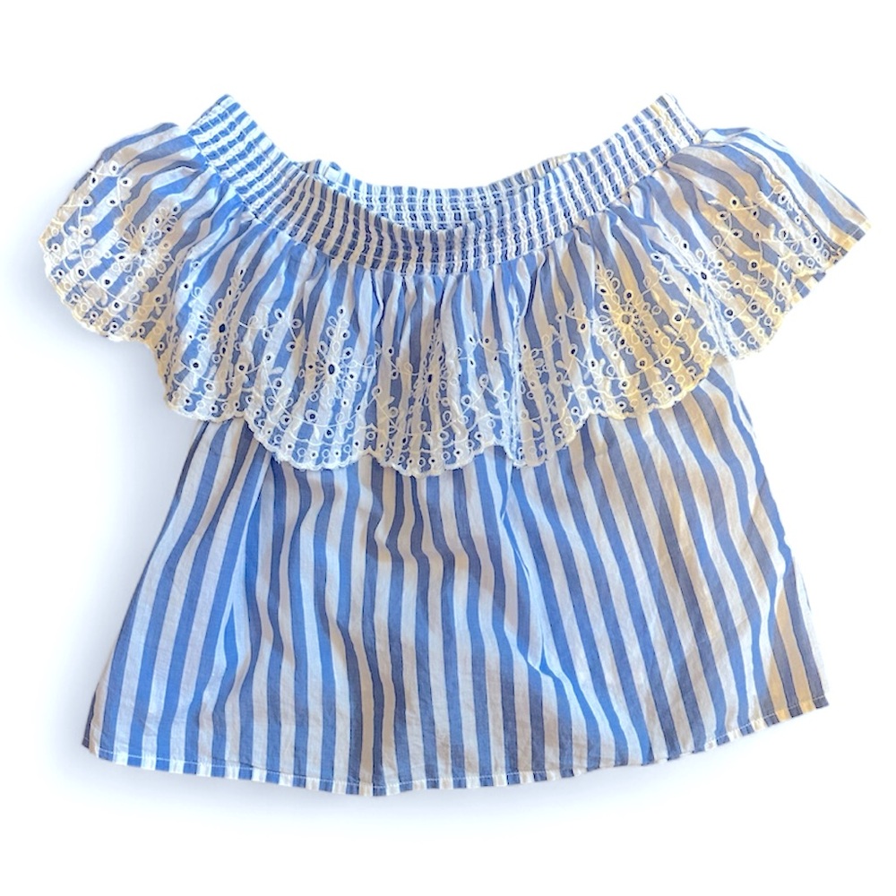NEW LOOK daisy duke off shoulder striped top